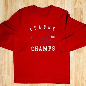 Red 'League Champs' Long Sleeve Tee Age 5-6